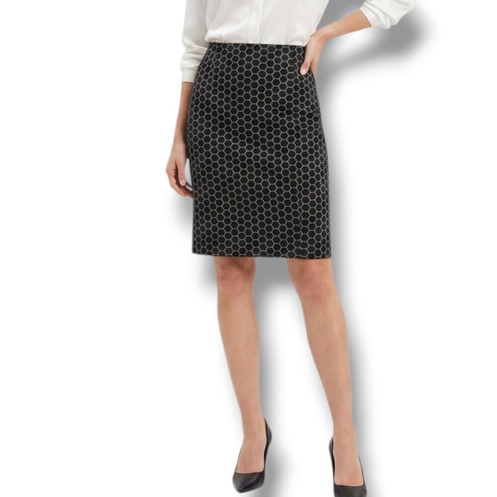 ELLE women's Black & White Geometric Honeycomb Pencil Skirt Size Small - Picture 7 of 7